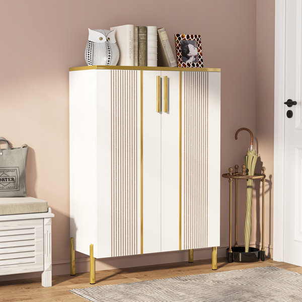 Beige 2-Door Shoe Cabinet No.: XG03