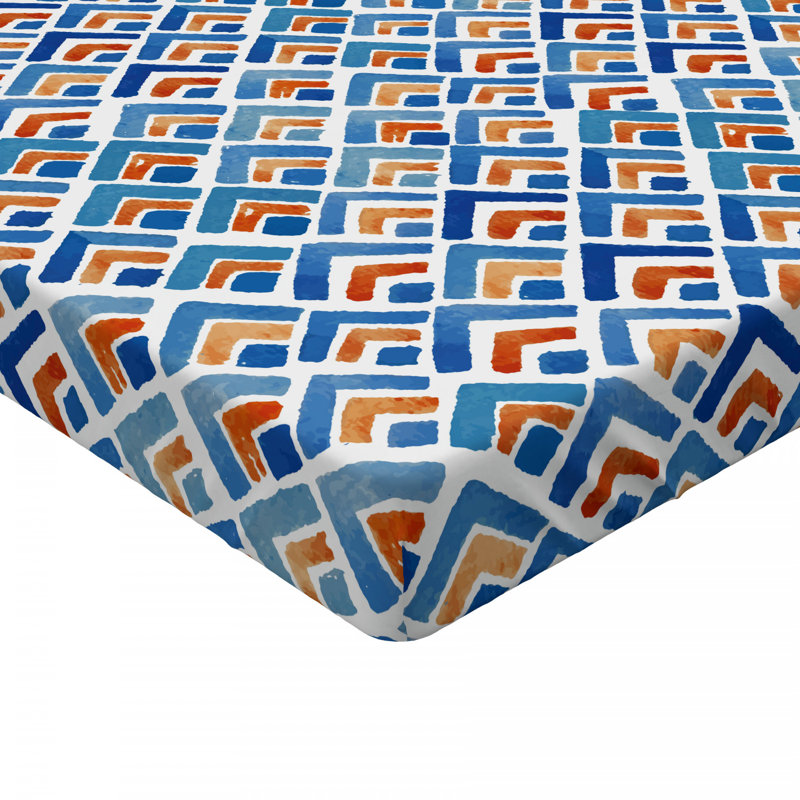 Japanese Microfiber Geometric Fitted Sheet, Full Fitted Sheet