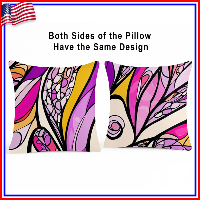 Abstract Throw Pillow, Art Double Sided Pillows, Square 20", Purple Abstract