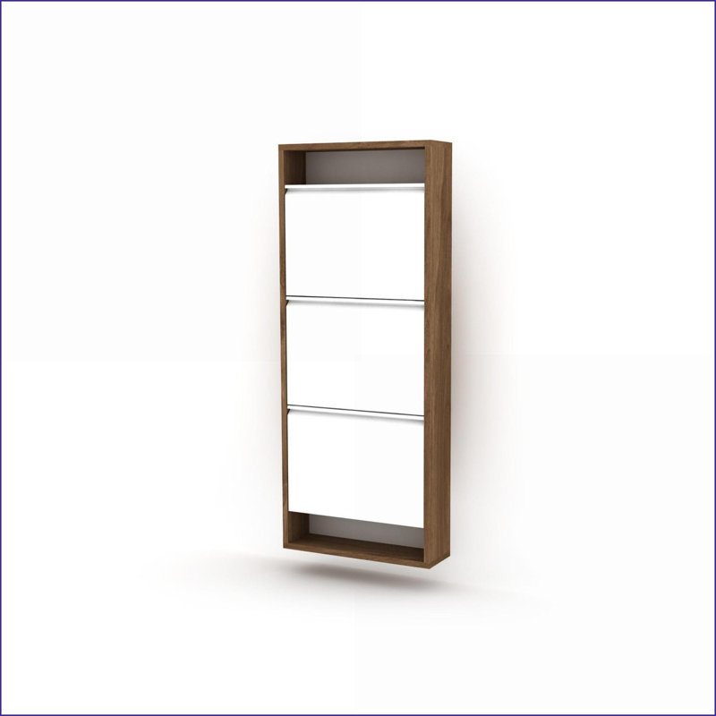 Armoire de rangement pour chaussures, structure en bois à 3 niveaux | Beige | Organisateur de vestibule minimaliste