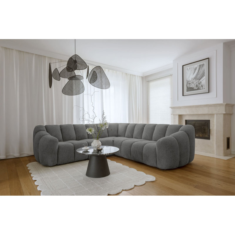 Shell Corner Sofa , Grey, Symmetrical