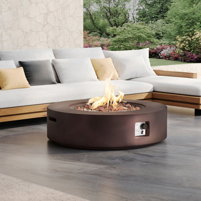 Table de foyer d'extérieur au propane en béton Borgia