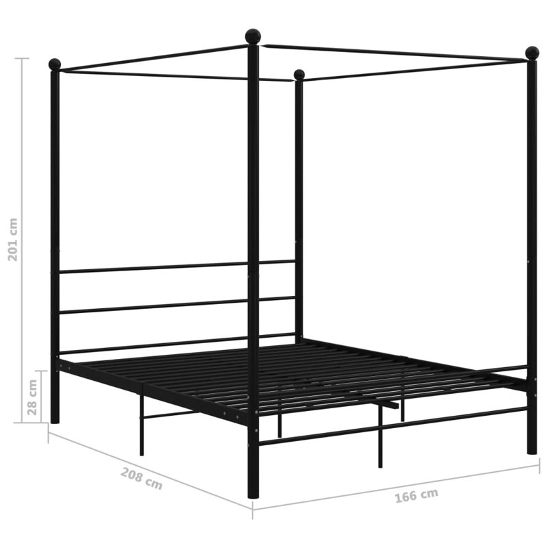 Azeezah Metal Bed, 160 x 200 cm, Black