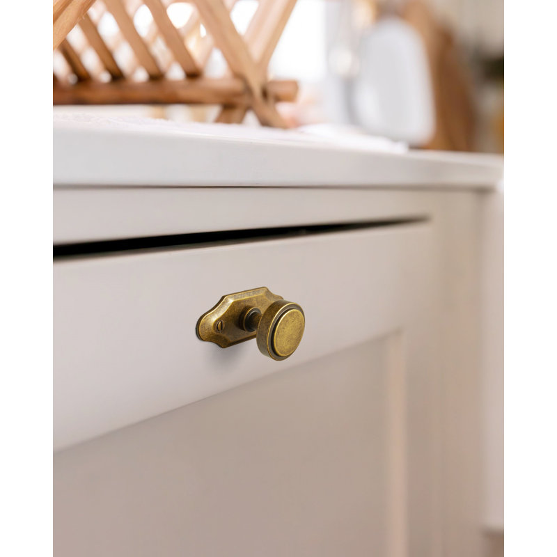 1.2'' Diameter Circle Knob With Backplate（G023） Multipack, Antique Brass