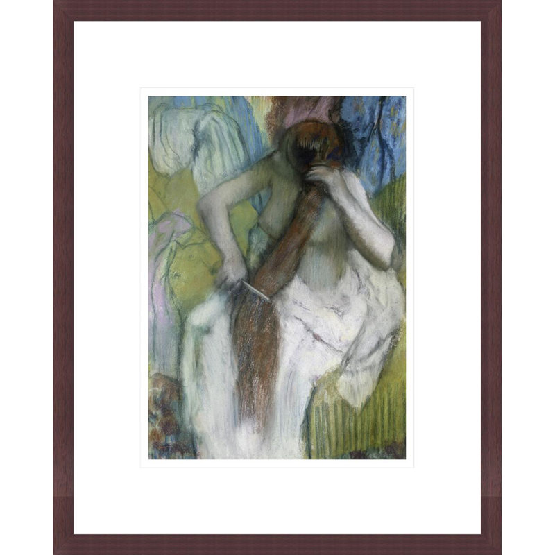 «Woman Combing Her Hair» par Edgar Degas, impression giclée encadrée, H 16,75 po x l 13,54 po
