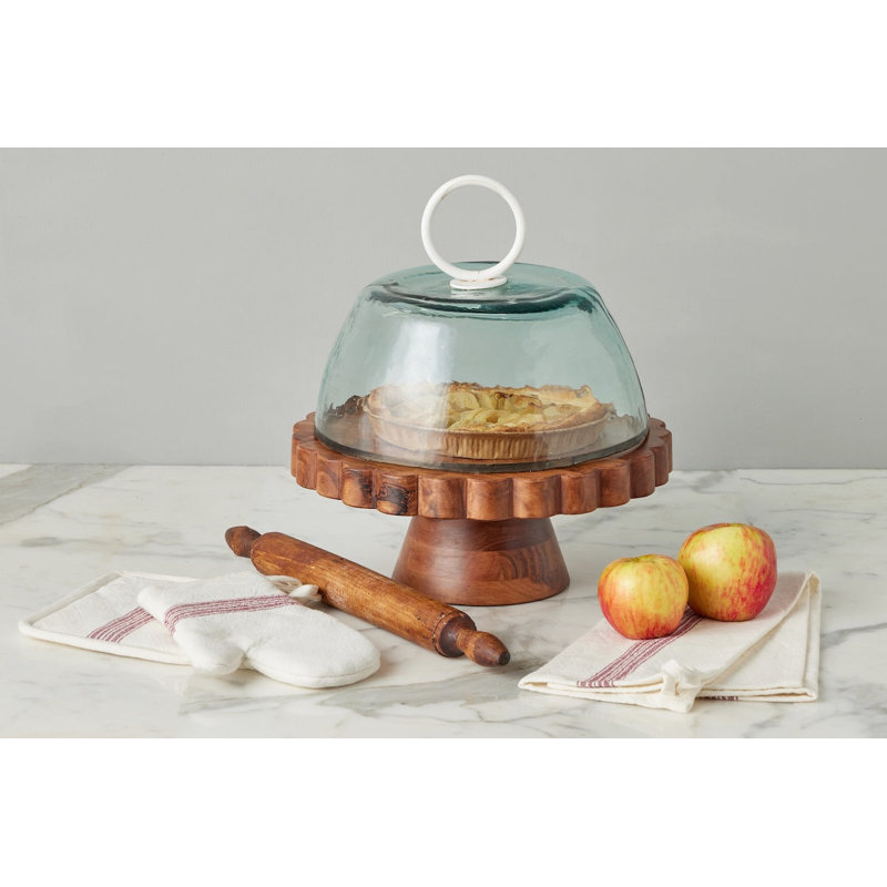 Scalloped Cake Stand - Natural