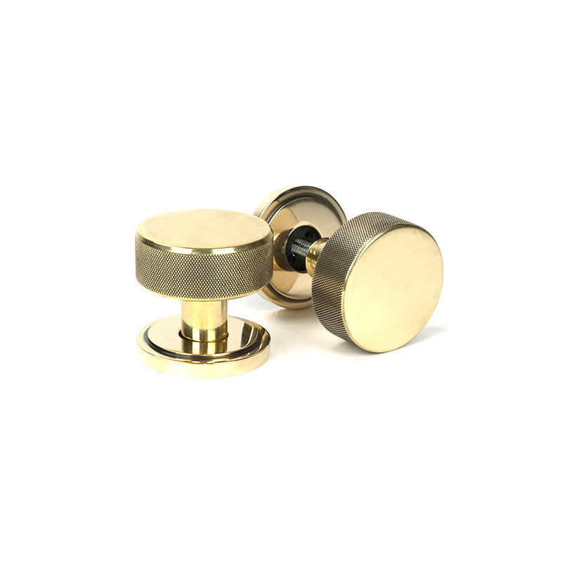 Brompton Interior Mortise Knobset, Aged Brass