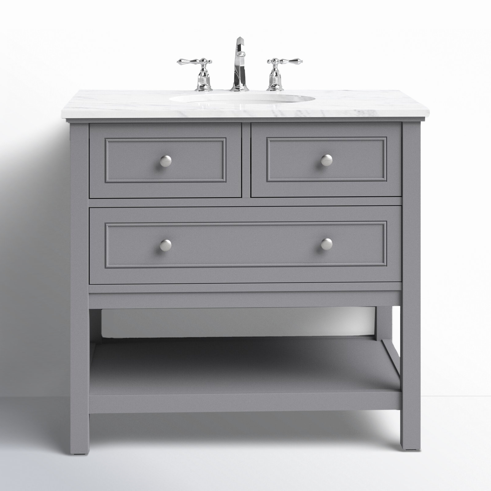 Bonsai 36" Single Bathroom Vanity, Gray