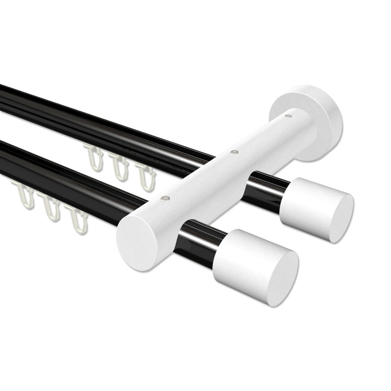 Deerfield Adjustable 2cm Double Curtain Pole, 5cm H x 320cm W x 18cm D