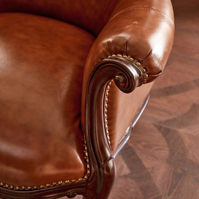 Modern simplicity rivet inlaid leisure chair