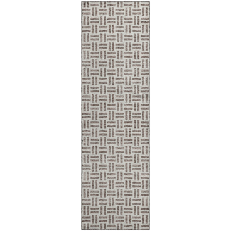 Premium Machine Washable Prisco Taupe Rug, Runner 2'3" x 7'6"