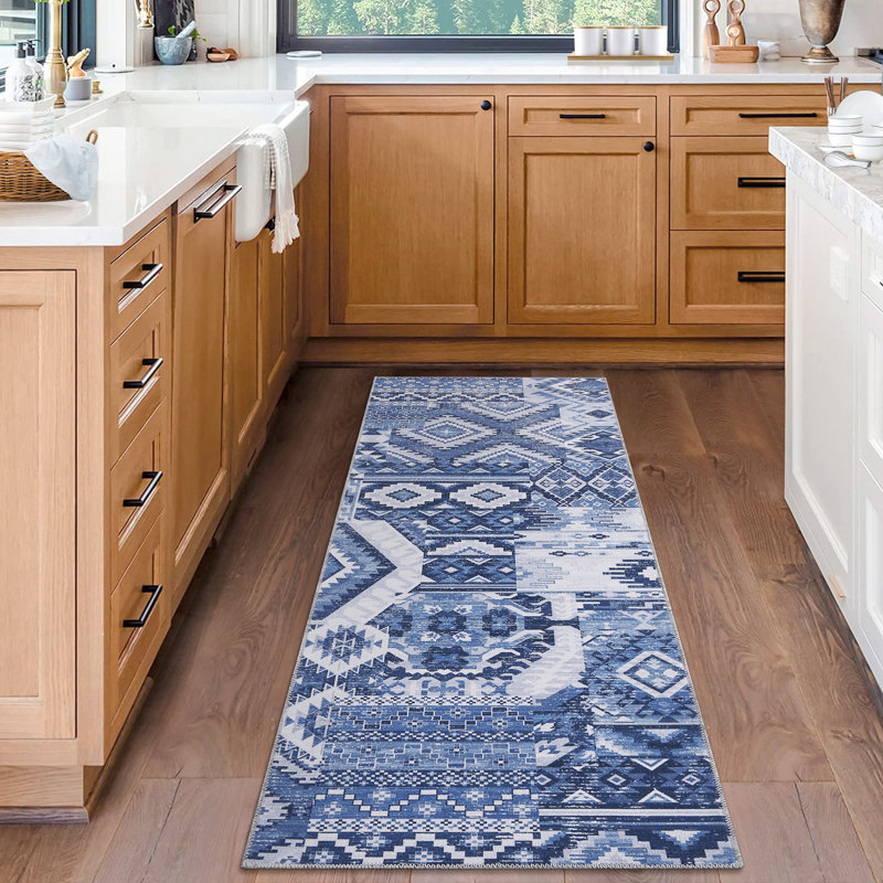 Machine Washable Area Rug Bohemian Rugs for Living Room Low Pile Non-Shedding Vintage Carpet for Bedroom Dining Home Office