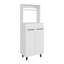Support à micro-ondes Enderlin avec 3 tablettes, 2 portes, 4 pieds et armoire, blanc