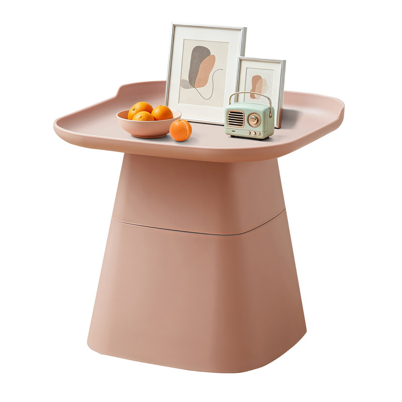 Table d'appoint carrée pour table basse moderne, H 15,7 po x l 18,9 po x P 18,9 po, Rose