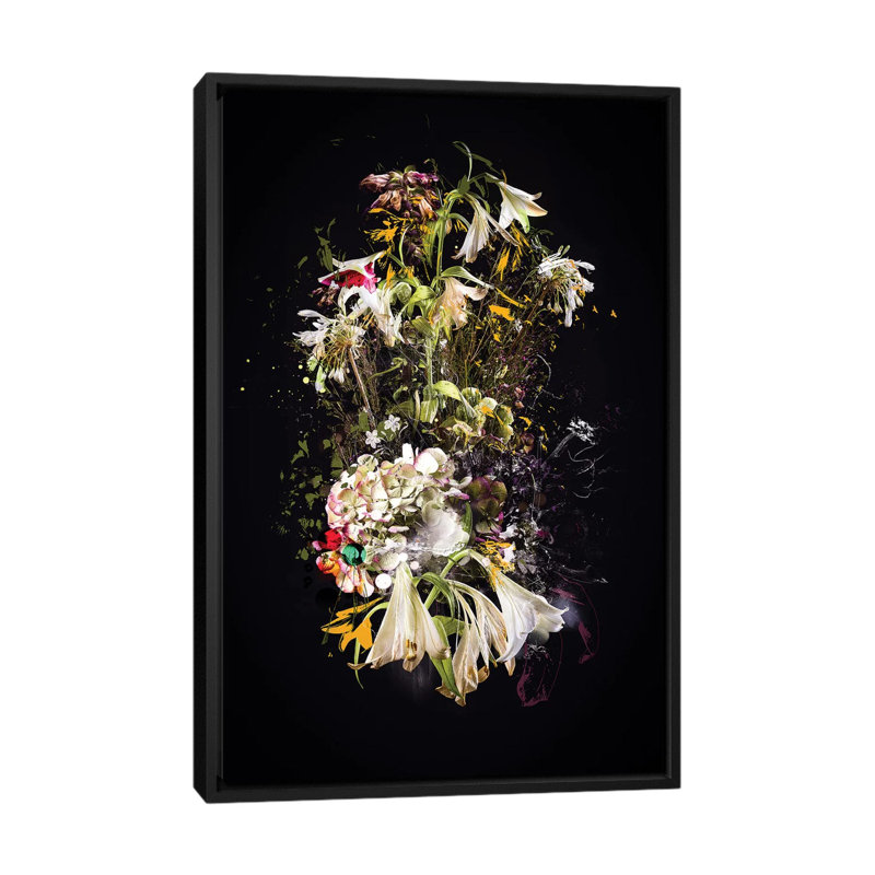 « bouquet i », impression sur toile, H 26 po x l 18 po x P 1,5 po, Toile avec cadre noir