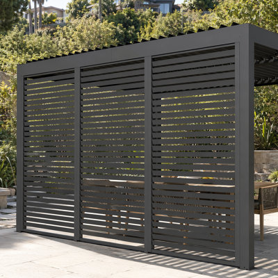 Aurora 12 pi. Panneau mural d'intimité universel pour pergola à persiennes, accessoires en acier galvanisé, écrans de pergola modulaires à installation facile