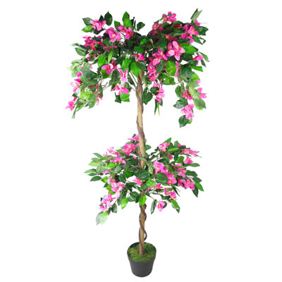 140cm Faux Flowering Tree in Pot Liner