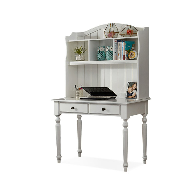 Bureau blanc rectangulaire en bois massif, H 29,53 po x l 47,24 po x P 19,69 po, Blanc