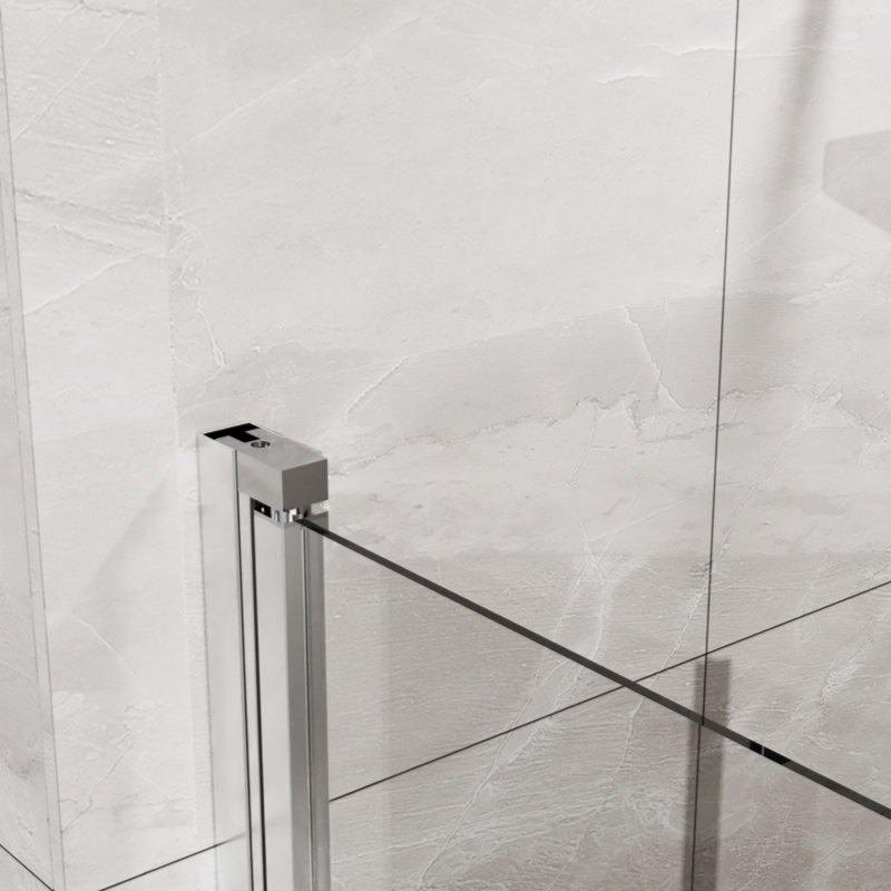 Goodyo 34"X 72" Bifold Frameless Glass Shower Door 1/4 Inch Tempered Clear Glass Pivot Swing Shower Panel, Foldable, Chrome
