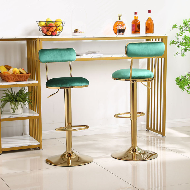 Tabouret pivotant à hauteur réglable Konstantino, Vert