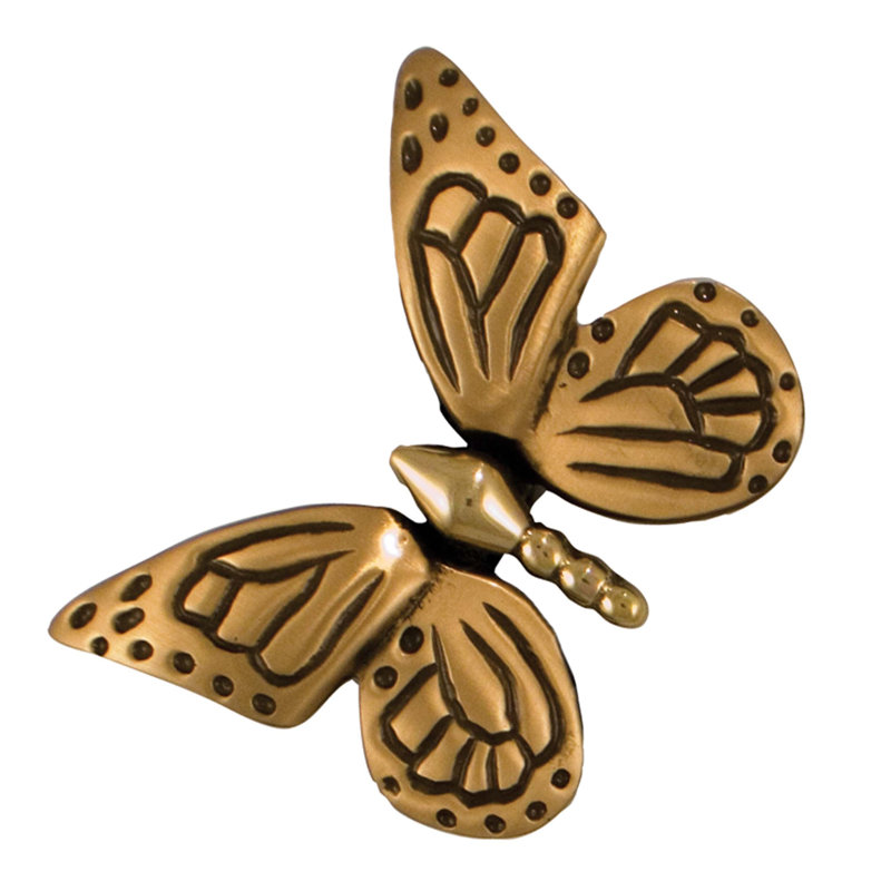 Monarch Butterfly Push Button Doorbell, Brass/Bronze