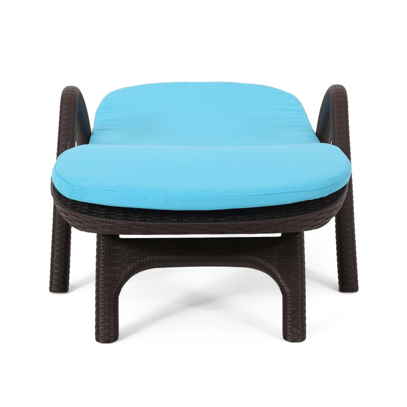 Chaise longue avec coussin Mikael, Bleu