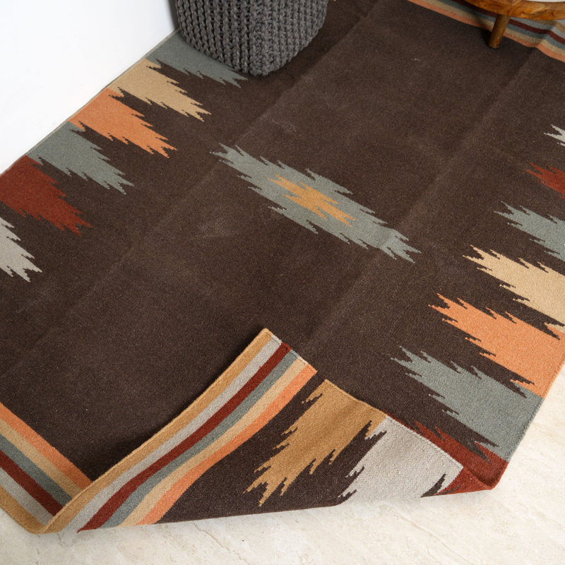 Abstract Wool Hand Woven Area Rug, Rectangle 170 x 240 cm