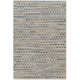 Addy Geometric Handmade Flatweave Recycled P.E.T. Area Rug in Blue/Tan