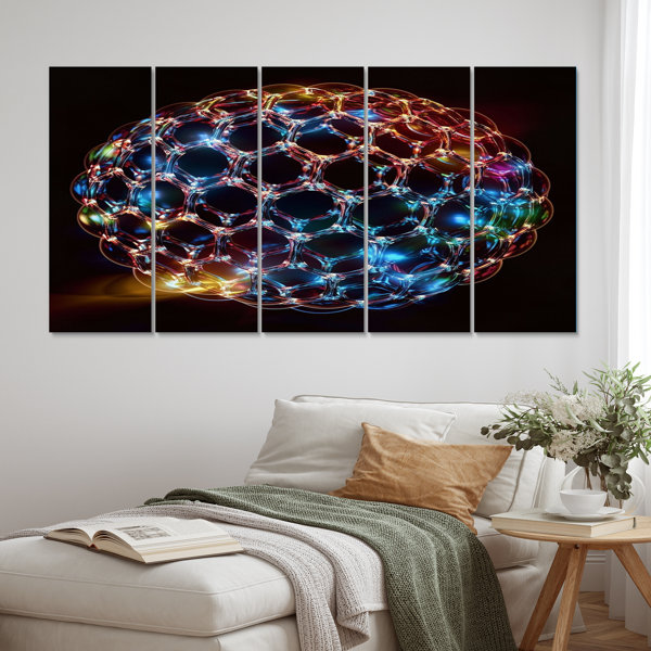 Ivy Bronx Circulare Gold Infinity Matrix I On Canvas 5 Pieces Print ...