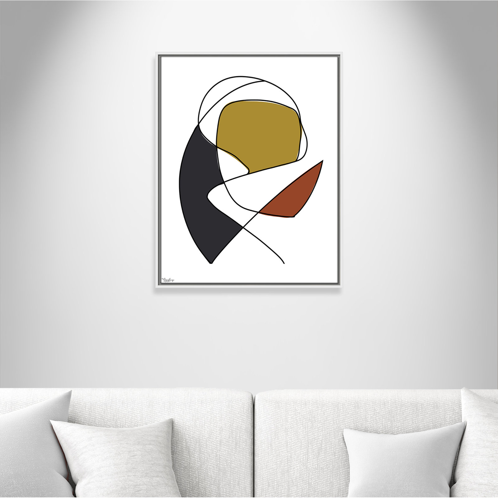 Paige "Abstract Tribeca 3" Print, 29.5" H x 23.5" W x 2" D, White
