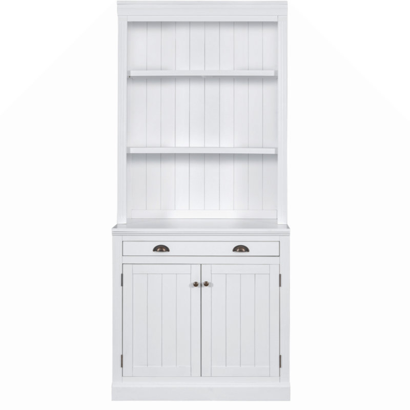 83.4"Tall Bookshelf Suite,  Bookcase Suite With LED Ing,Doors And Drawers,2-Piece Set Storage Bookcase With Open Shelves  ,Home Office,