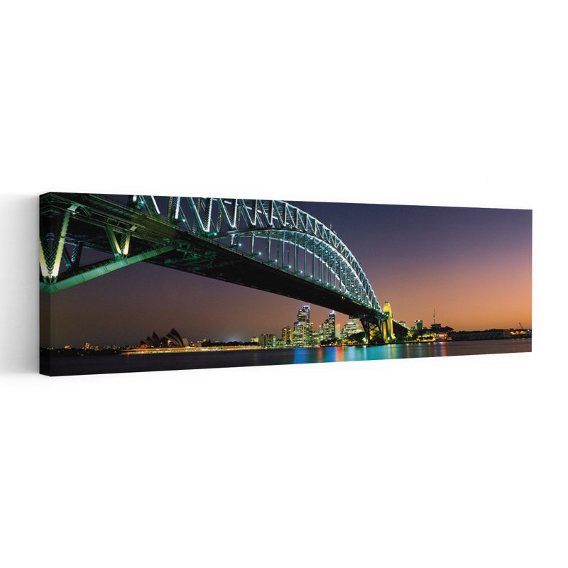 Skyline Harbor Bridge, Sydney, Australie, architecture contemporaine abstraite, art mural, H 16 po x l 48 po