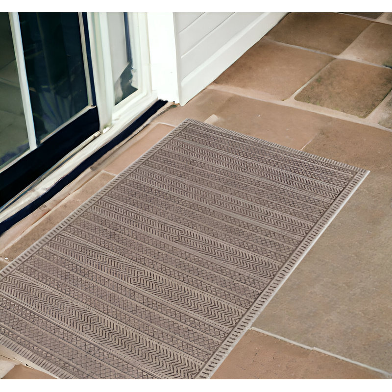 3' X 4' Mocha Polypropylene Area Rug