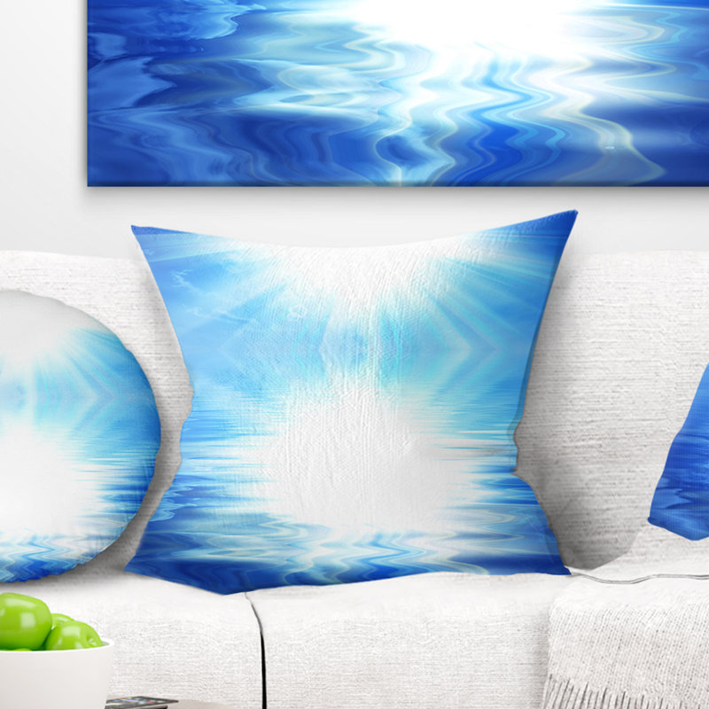 Coussin bleu ciel et miroir - Sea & Shore, 16 po x 1 po, Coussin décoratif