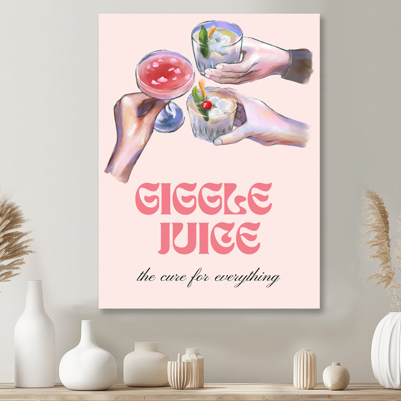 Giggle Juice, le remède pour tout - Décoration murale cocktails, Métal métal, H 20 po x l 12 po x P 1 po