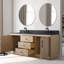 Meuble-lavabo autoportant à double cuve 72 po avec plateau en calcaire noir Avignon-93982836-114248492-121607143