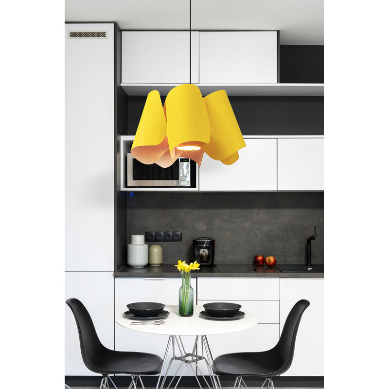 Luminaire suspendu unique à 1 lumière Camila, Jaune