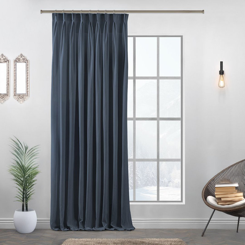 Room Darkening Single Curtain Panel, Purple, 190cm Width x 375cm Drop