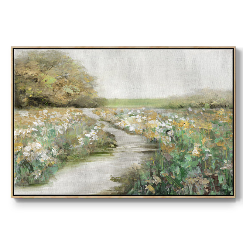 Toile tendue encadrée Quiet Meadow, H 17 po x l 25 po x P 2 po, Cadre en bois naturel