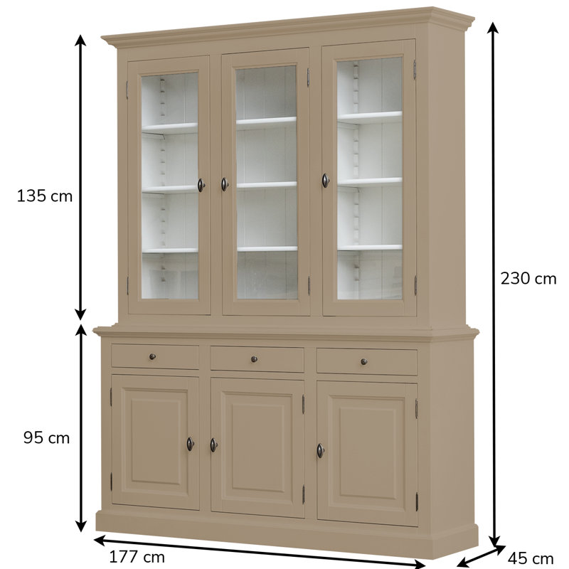 Berardina Display Cabinet, Grey Beige