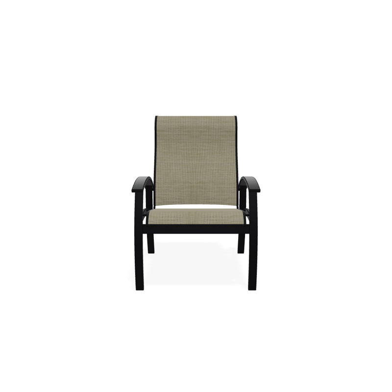 Chaise de patio Askar, Graphite classique, Bristol taupe Sunbrella®, Noir texturé