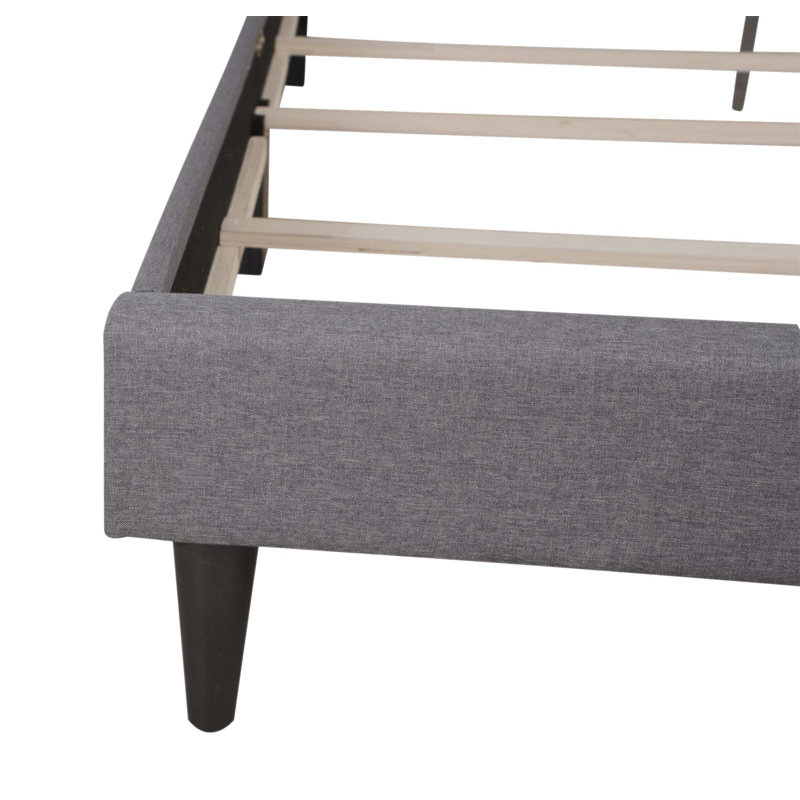 Lit de charme avec tête de lit élégante pour les chambres de rêve, Gris, Grand lit