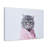 Funny Tabby Cat Bathee Canvas Wall Art