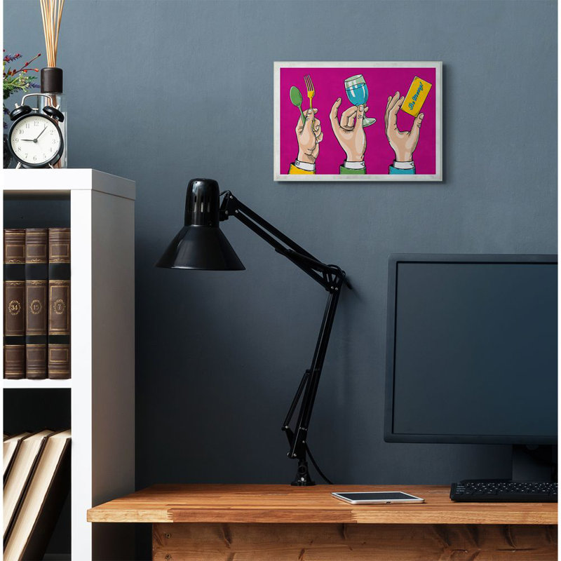 «Eat Drink Be Merry Neon Pink Comic Book Design» par Ester Kay, impression sur toile, Plaque murale