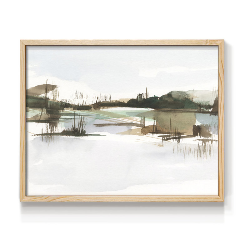 Marsh Reeds II - Reproduction encadrée - Restickable, H 8 po x l 10 po, Naturel