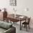 Modern Nut-Brown Round Solid Wood Dining Table-2034730162