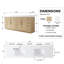 Meuble-lavabo autoportant en bois massif l 84 po x H 35 po avec comptoir en marbre de culture blanc et double lavabo en céramique, chêne-1255917521-1255917526