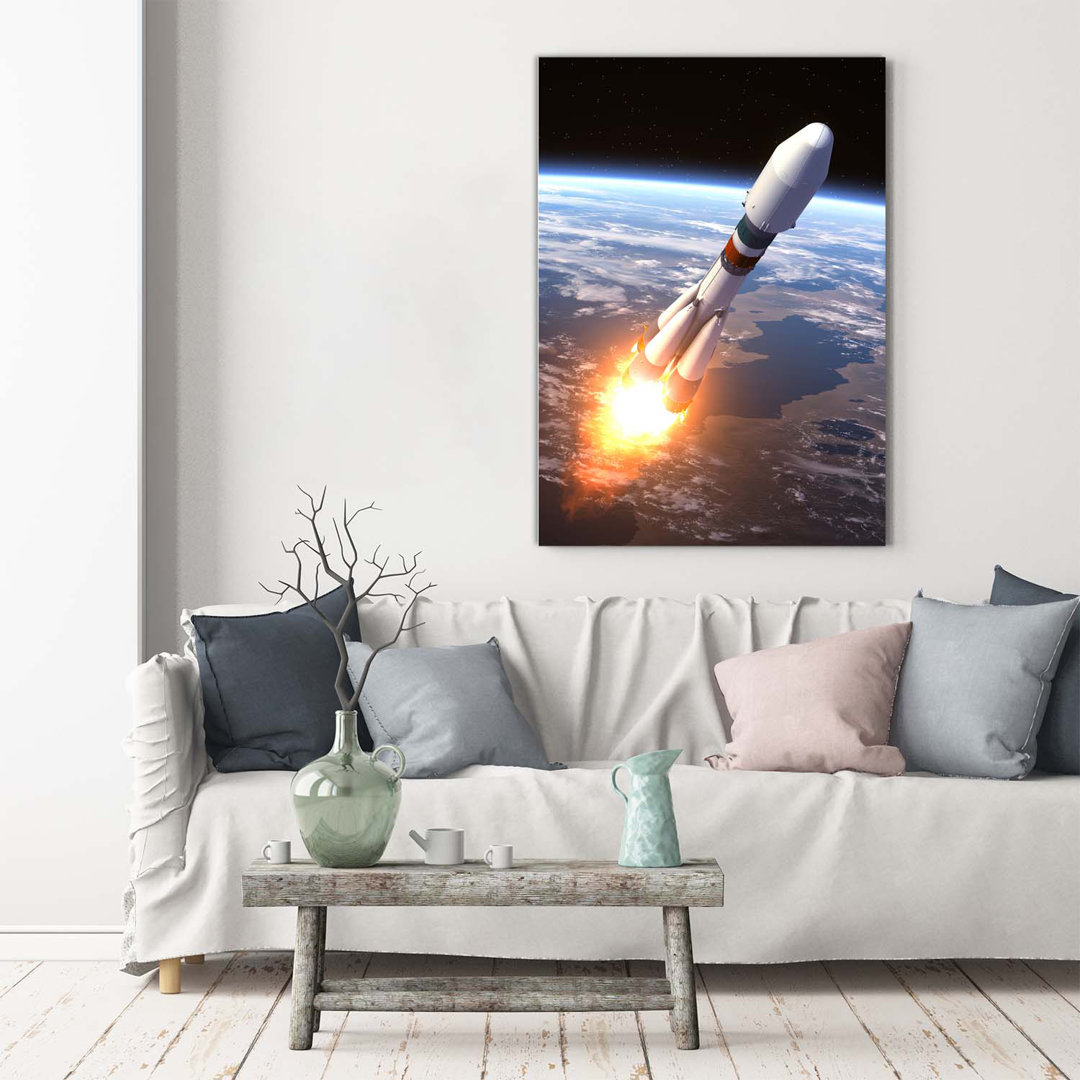 Eine Weltraumrakete - Kunstdrucke auf Leinwand - Wrapped Canvas