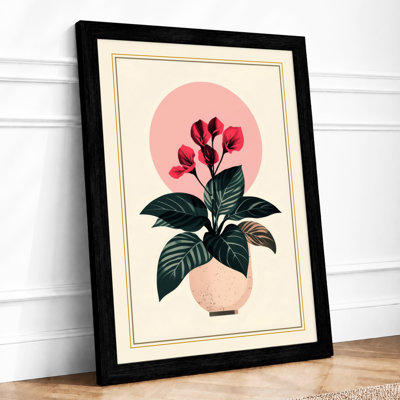 Crimson Bloom In Terracotta Botanical - Print