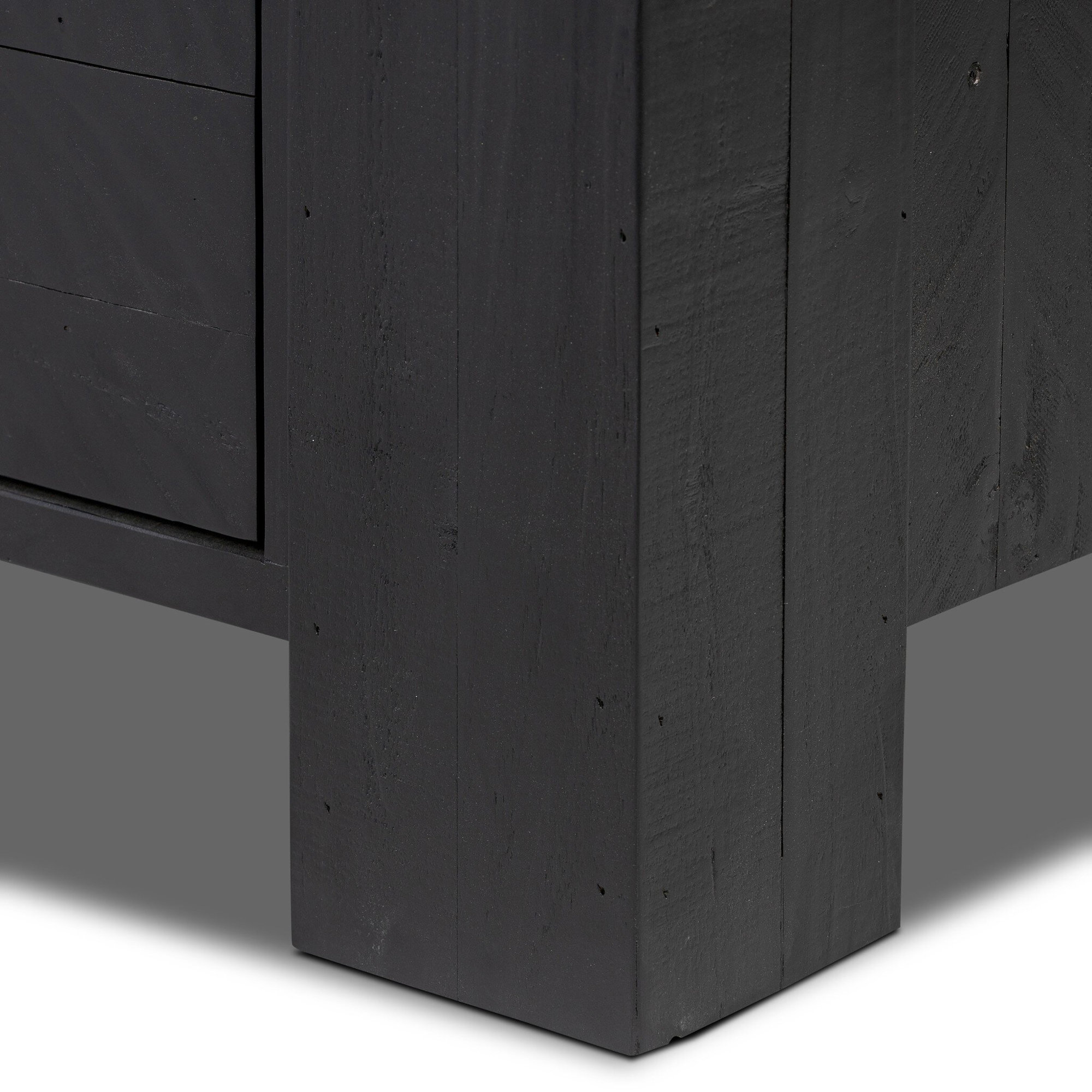 Finnian 6 Drawer Dresser-Light Blonde Pine, Aged Black Pine